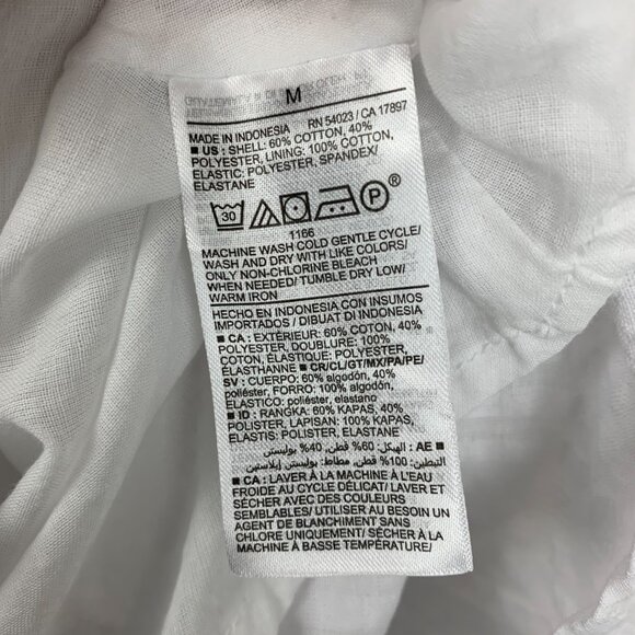 Old Navy Dress Womens Medium White Flutter Sleeve Fit Flare Smocked Mini Short - Picture 5 of 7